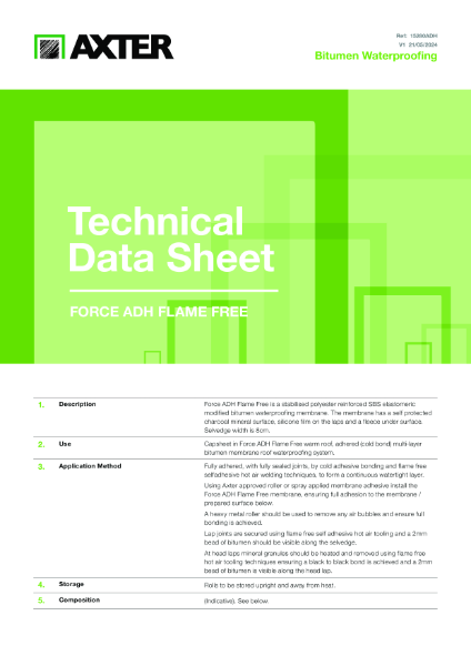 Force ADH Flame Free Technical Data Sheet