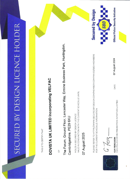 Secured by Design certificate