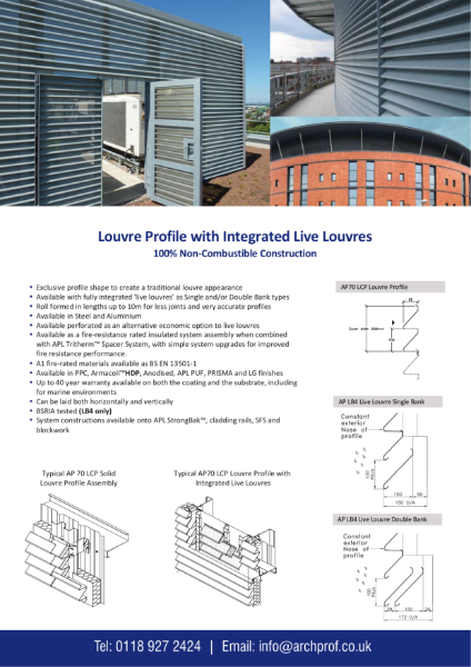 APL Cladding - Louvre Profile & Live Louvres - System Summary