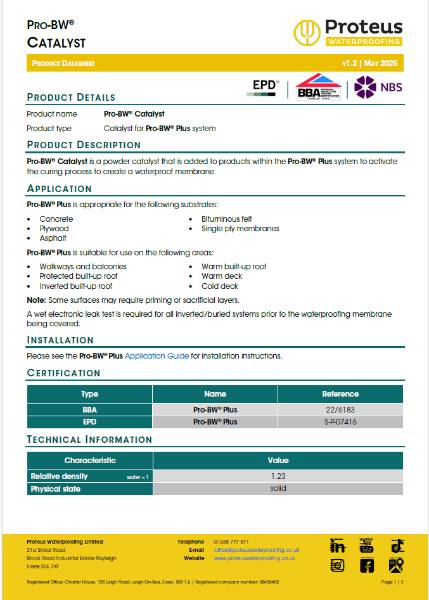 Product Data Sheet - Pro-BW® Catalyst