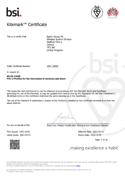 KM 12895 BS EN 12608 - Windows