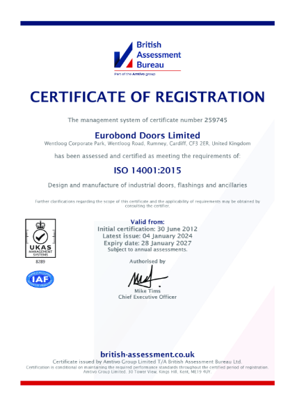 ISO 14001 Certificate