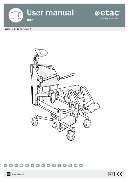 Etac Alto user guide