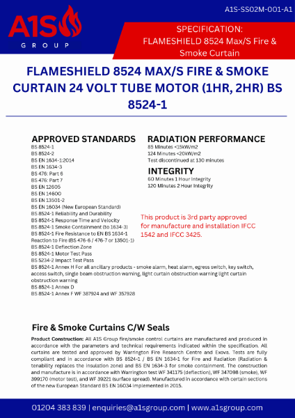 A1S Group Specification Sheet: Flameshield 8524 Max/S
