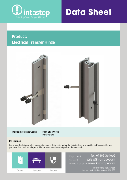 Data Sheet - Electrical Transfer Hinge