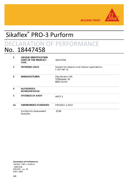 Sikaflex PRO 3 Purform - DOC