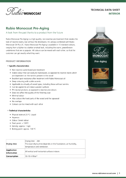 Pre-Aging - Technical Data Sheet