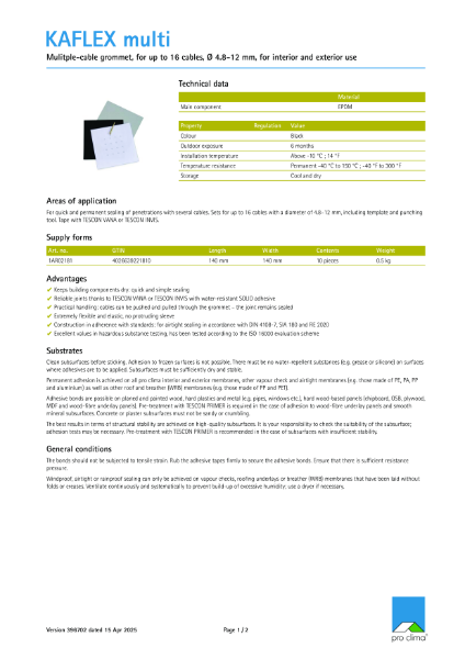 Kaflex Multi Technical Datasheet