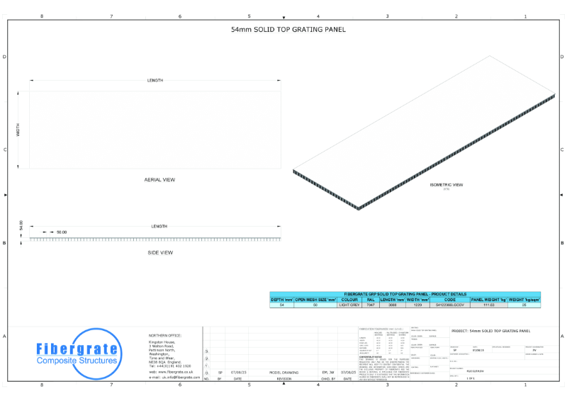 54mm SOLID TOP GRATING PANEL