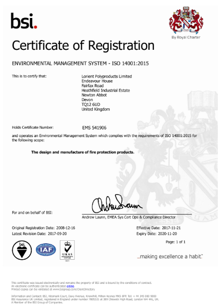 ISO 14001:2015 Certificate