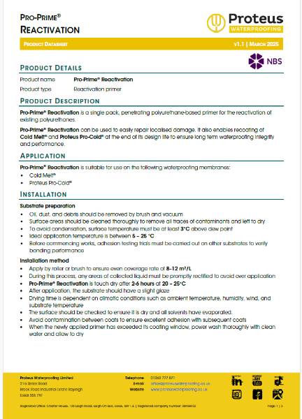 Product Data Sheet - Pro-Prime® Reactivation