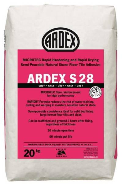 ARDEX S 28 MICROTEC Flexible Rapid Set Semi-Pourable Floor Tile & Stone Adhesive
