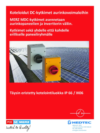 Merz Kytkimet Aurinkosähköasennuksiin