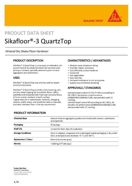 Product Data Sheet - Sikafloor-3QuartzTop