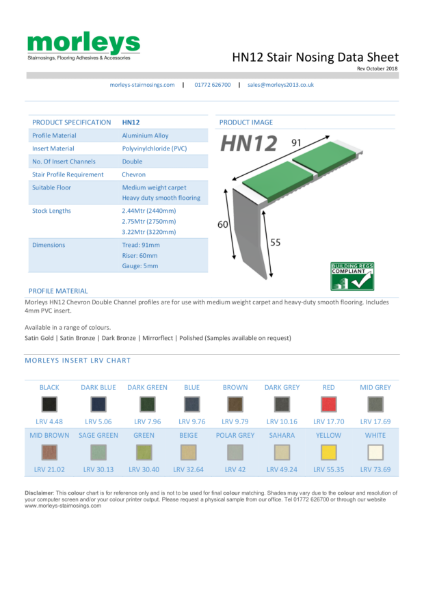 HN12 Chevron Double Channel Stair Nosing / Stair  Edging for Carpet