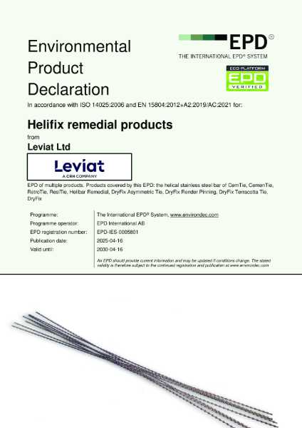 Environmental Product Declaration - Helifix Remedial Products
