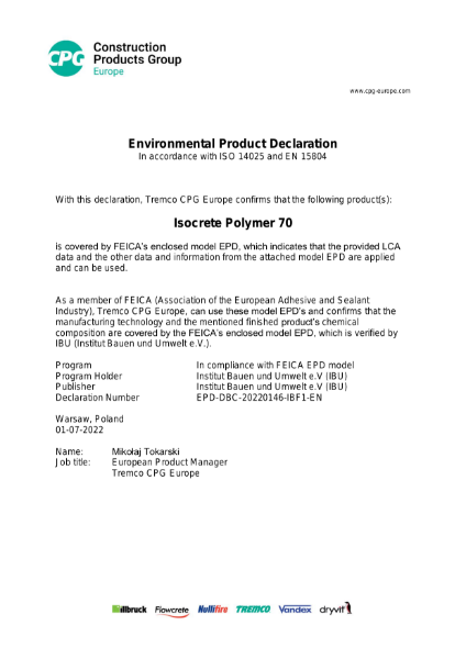 CPG EPD Dispersion-based products, group 1 