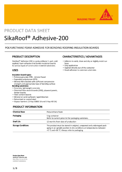 SikaRoof® Adhesive-200 | Sika Limited | NBS Source