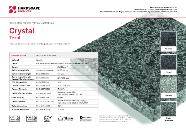 Crystal Tezal Hardscape Datasheet