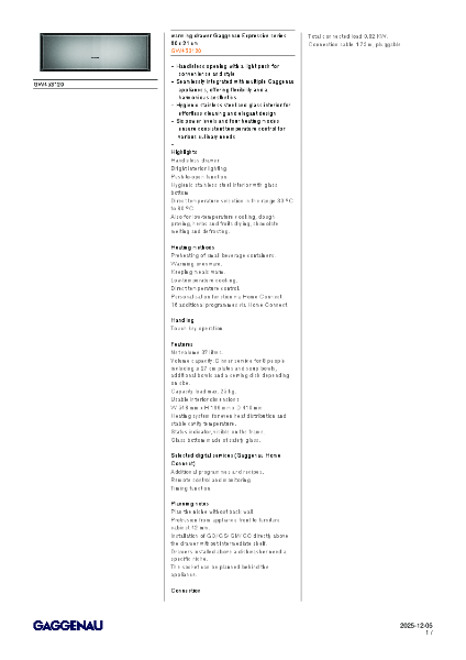 GW453120 Product Specification Sheet