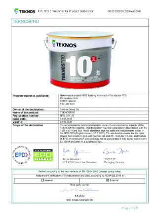 RTS_229_23_05 TEKNOSPRO BINDER PLUS.pdf | Teknos Group | NBS Source