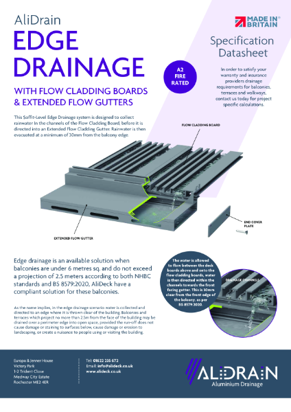 AliDrain Edge Drainage System Data Sheet