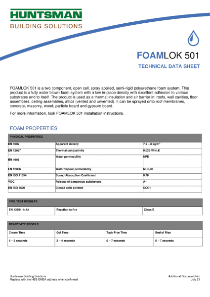 FoamLock 501 - Technical Data Sheet