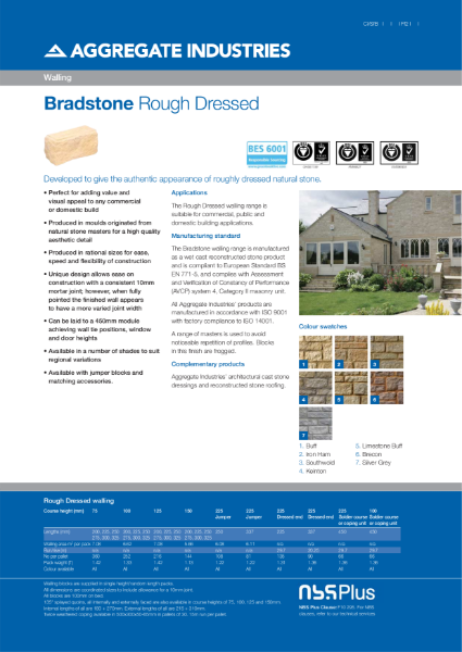 Bradstone Rough Dressed walling