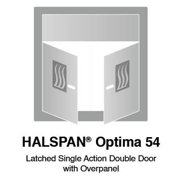 HALSPAN® Optima 54 mm Internal Fire Rated Door Blank - Latched Single Acting Double Doors With Overpanel