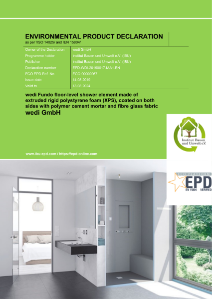 Environmental Product Declaration (EPD) - wedi Fundo shower elements