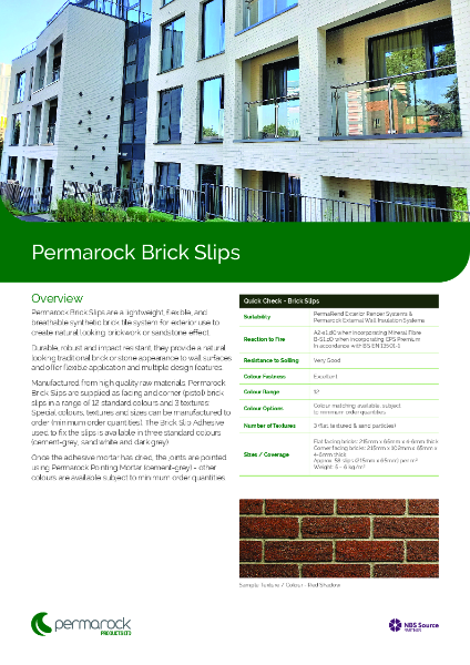 Permarock Brick Slips (Lightweight, flexible and breathable synthetic resin brick)