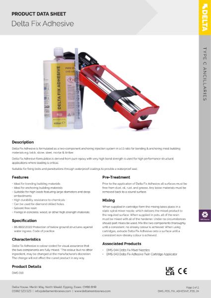 Delta Fix Adhesive Product Data Sheet