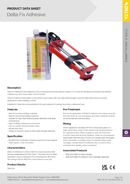 Delta Fix Adhestive Product Data Sheet