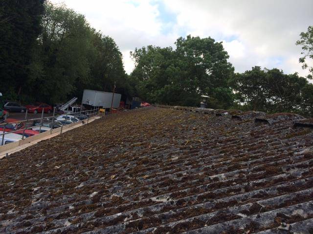 Asbestos Roof Coating Project in Hereford using BBA Approved Asbestoseal