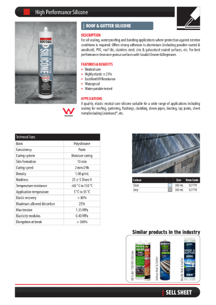 Roof & Gutter Silicone - Sell Sheet