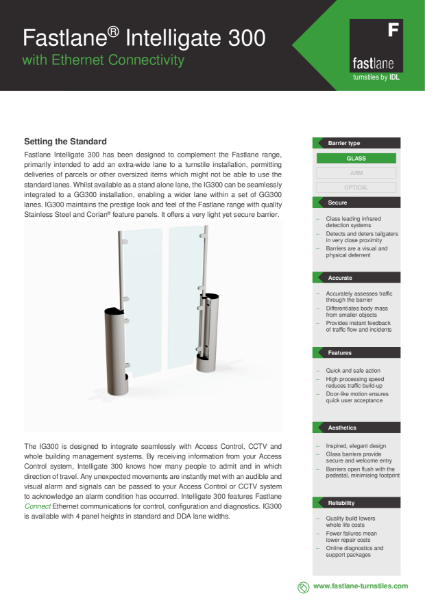 Fastlane Intelligate 300 Data Sheet