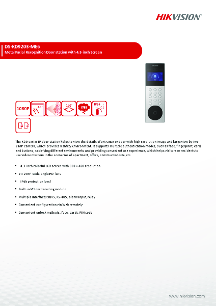 DS-KD9203-ME6 - Product Data Sheet