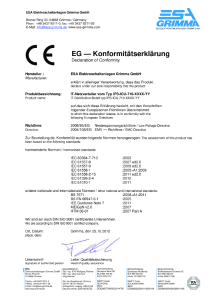 IPS UPS CE DECLARATION OF CONFORMITY