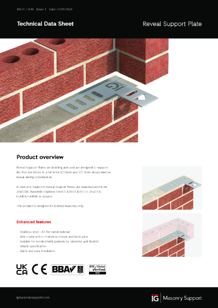 Reveal Support Plate Technical Data Sheet