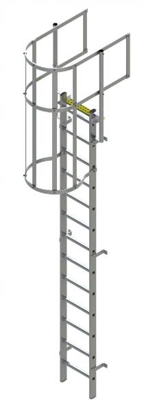 BL-WG Fixed Ladder with Safety Cage + Guard Rail