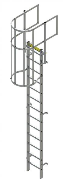 BL-WG Fixed Ladder with Safety Cage + Guard Rail