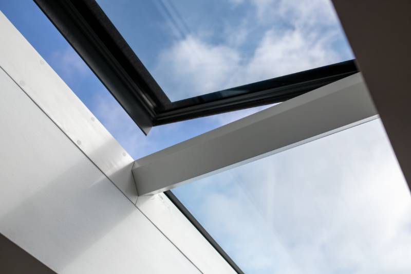 Two opening rooflights in a kitchen extension