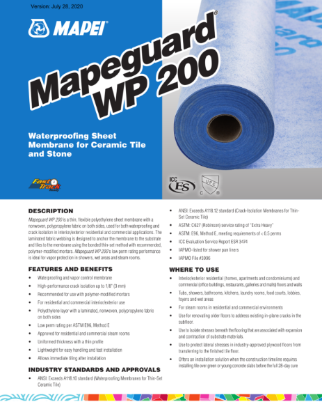 Mapeguard® WP200 Membrane