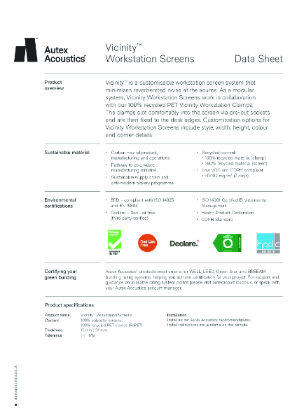 Vicinity Datasheet