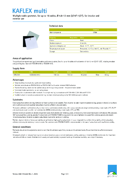 Kaflex Multi Technical Datasheet