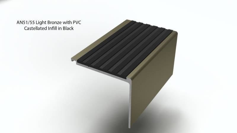 Designer Collection Stair Nosings - Aluminium Bronze Finish Nosing