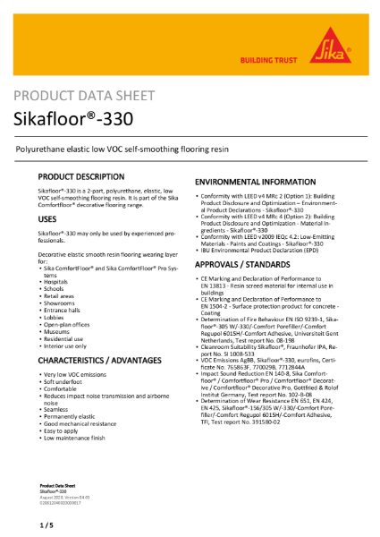 Product Data Sheet - Sikafloor 330