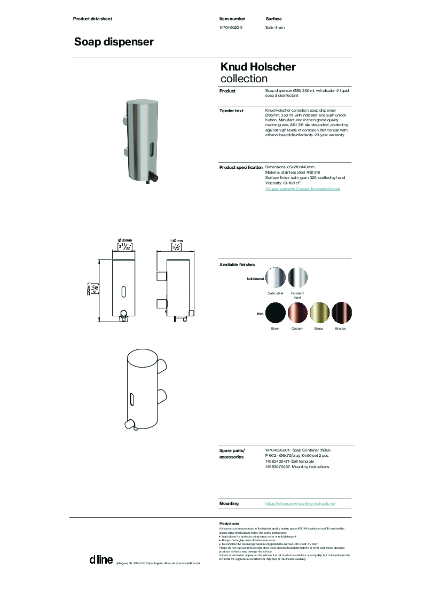 Soap dispenser (data sheet)