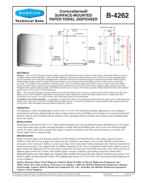 ConturaSeries® Surface-Mounted Paper Towel Dispenser - B-4262