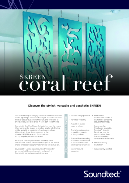 Coral Reef. Specification Sheet